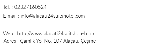 Alaat 24 Suits Hotel telefon numaralar, faks, e-mail, posta adresi ve iletiim bilgileri